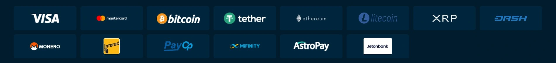 Rolletto Casino crypto and payment methods